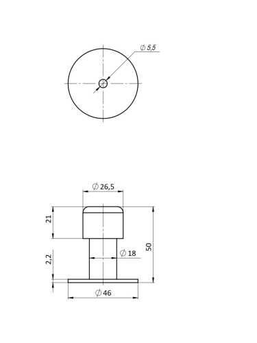 Упор Punto (Пунто) дверной настенный DFIX/W50 INOX BL-24 черный