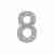 Цифра "8" самоклеящаяся SS304 (50х30) (FUARO) SSC сатинированный хром