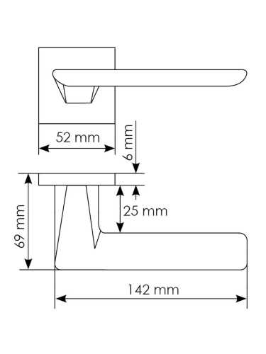 Комплект дверных ручек Morelli MH-51-S6 BL с заверткой MH-WC-S6 BL + магнитный замок M1895 BL, цвет черный