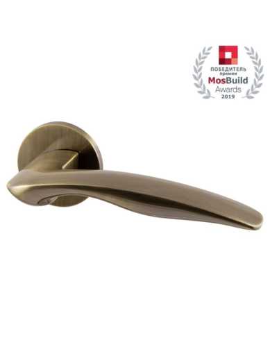 Комплект: Ручки Armadillo WAVE URS AB-7+Завертка+Бесшумный замок и Петли Fuaro/бронза