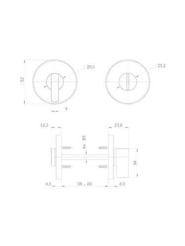 Ручка Punto (Пунто) поворотная BK6.R.EST.R52.JOY CP-8 хром