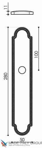 Дверная ручка Venezia "CARNEVALE" CYL на планке PL98 матовая бронза