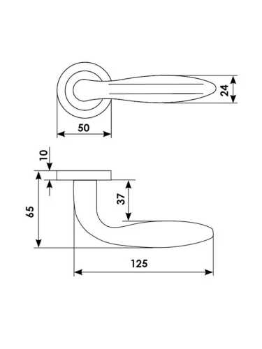 Ручка дверная Morelli Luxury BUD R2 OTL раздельная на круглой розетке, цвет золото, латунь