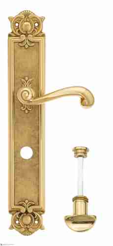 Дверная ручка Venezia "CARNEVALE" WC-2 на планке PL97 полированная латунь