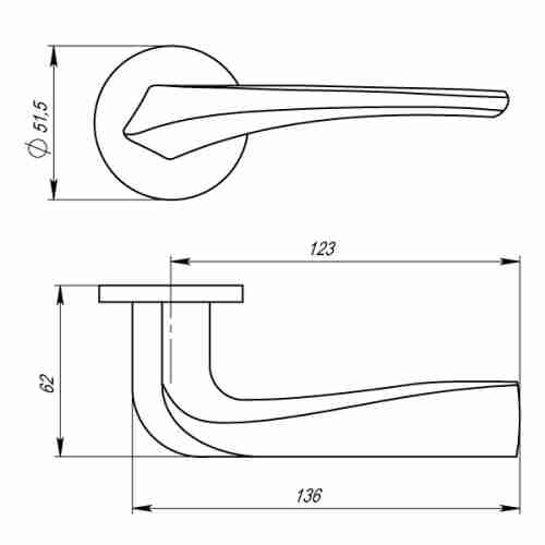 Комплект на 2 двери - Ручка дверная межкомнатная Armadillo FLAME URS BPVD-77 вороненый никель