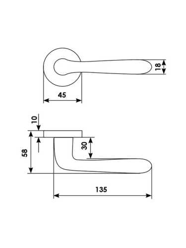 Ручка дверная Morelli Luxury RUBINO R3-E OBR на круглой розетке, цвет - кофе