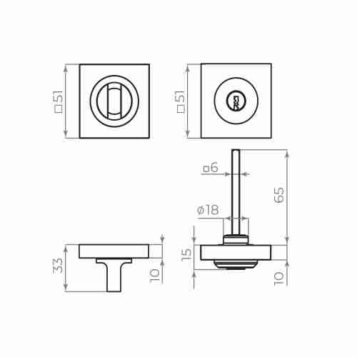 Завертка сантехническая Ajax (Аякс) с фиксацией ключом BK6.FIX.JK GP-5 золото