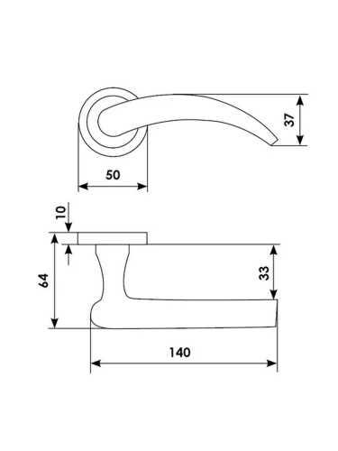 Ручка дверная Morelli Luxury ARCH R4 NIS раздельная на круглой розетке, цвет матовый никель, латунь