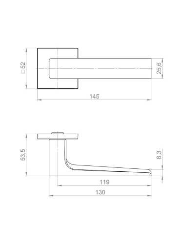 Ручка Fuaro (Фуаро) раздельная K.ZL52.BASIC BL-24 черный