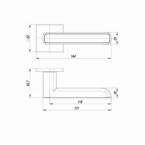 Ручка раздельная K.ARC.Q52.MARS BL/GR-24 черный/графит
