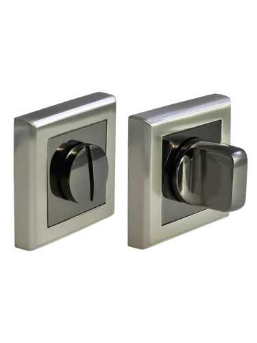 Комплект дверных ручек Morelli MH-28 SN/BN-S с заверткой WC-S SN/BN, цвет матовый никель