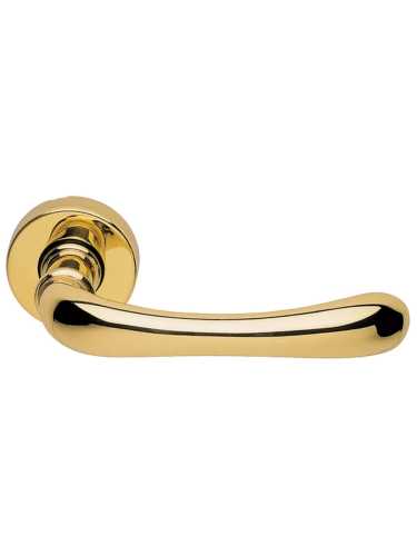 Ручка дверная Morelli Luxury RING R3-E OTL на круглой розетке, цвет - золото