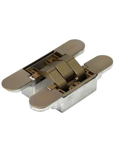 Петля скрытая Morelli HH-16 AB врезная с 3D-регулировкой вес полотна до 40 кг, цвет античная бронза