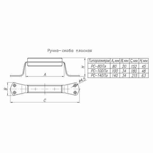 Ручка-скоба NOEZ РС-80 плоская