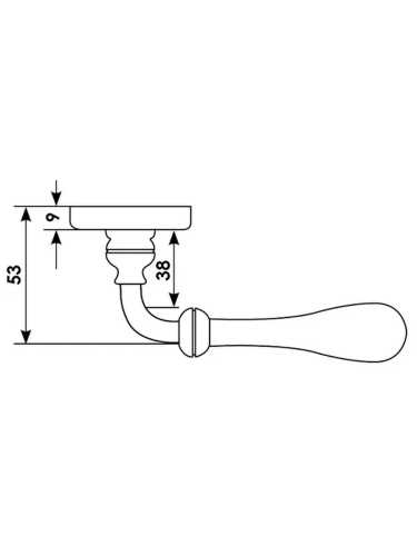 Ручка дверная Morelli Luxury MARY R4 OSA раздельная на круглой розетке, цвет матовое золото, латунь