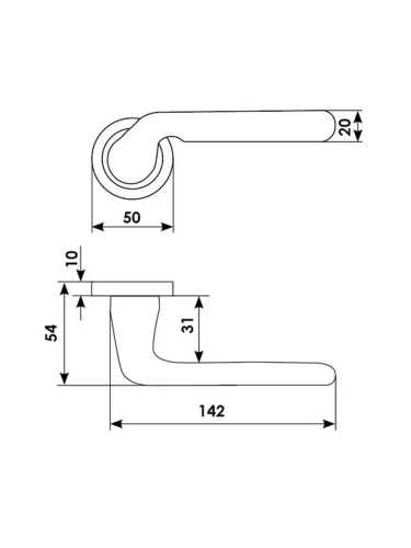 Ручка дверная Morelli Luxury NIRVANA R2 CSA раздельная на круглой розетке, цвет матовый хром, латунь