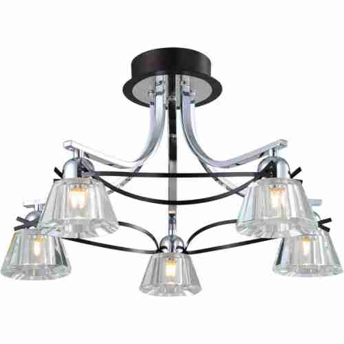 Люстра потолочная N-Light 89101-5 chrome + wengue