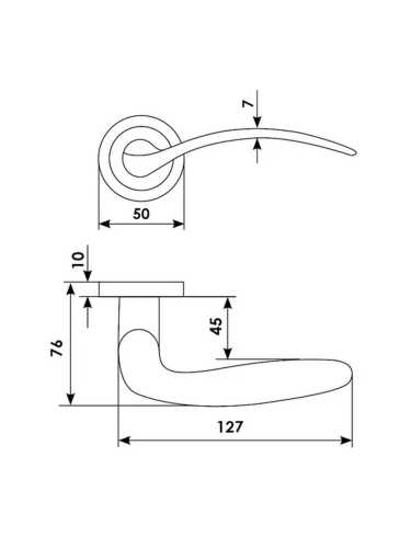 Ручка дверная Morelli Luxury COBRA R2 CSA раздельная на круглой розетке, цвет матовый хром