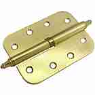 Петля разъёмная стальная скругленная с короной левая Morelli MS-C 100X70X2.5 SG L матовое золото