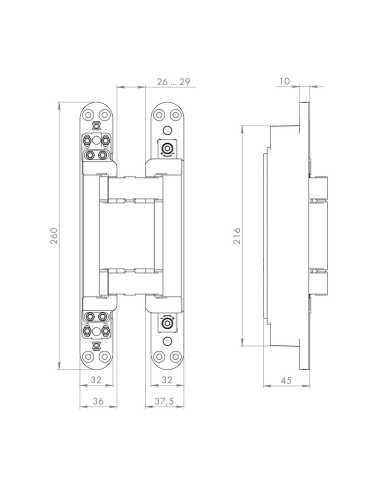 Петля Armadillo (Армадилло) скрытой установки U3D2200.VPG SC мат. хром TECH