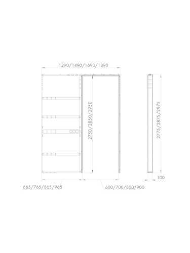 Пенал для скрытой раздвижной Armadillo (Армадилло) системы SLD.Comfort-PENAL caseta 900/2900