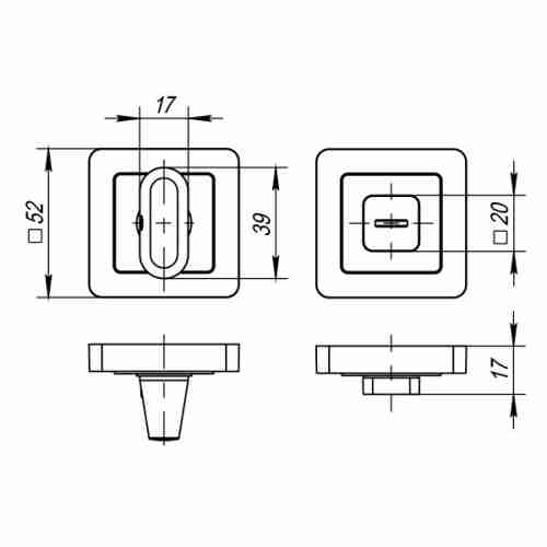 Ручка поворотная BK6 QR ABL-28 темная медь