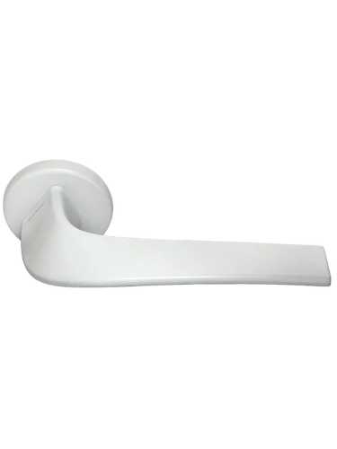 Ручка дверная Morelli Luxury COMETA R5 BIA раздельная на круглой розетке, цвет белый, ЦАМ