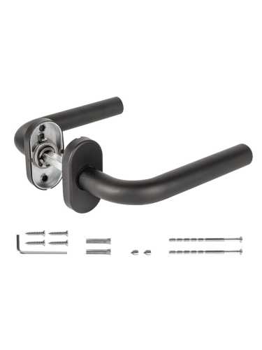 Ручка Fuaro (Фуаро) раздельная R.DSS201-0201P/19 INOX 201 BLACK (овальное основание)