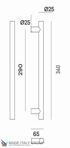 Ручка скоба Venezia "EXA ZIG" 340мм (290мм) полированный хром