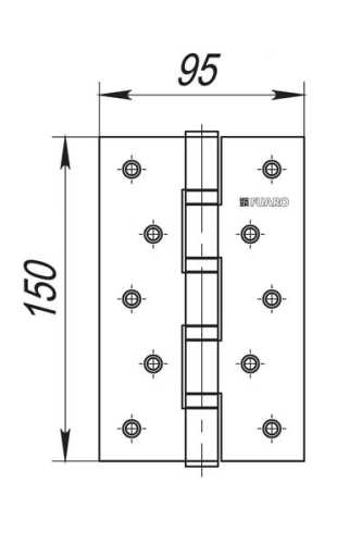 Комплект 4 шт. - Петля дверная стальная универсальная Fuaro 4BB 150x95x3 WAB (мат. бронза)