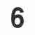 Цифра "6" самоклеящаяся SS304 (50х30) (FUARO) BL черный