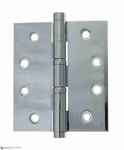 Дверная петля универсальная латунная с плоским колпачком Venezia CRS009 102x76x3 полированный хром