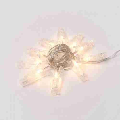 Светодиодная гирлянда Uniel Прищепки теплый белый ULD-S0200-010/STB/2AA Warm White IP20 Clips UL-00005484