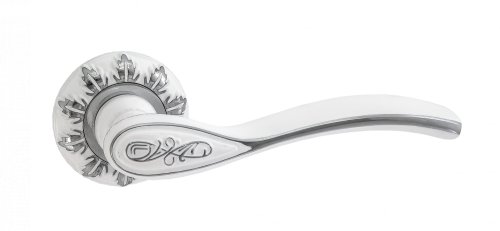 Ручки дверные RENZ INDH 17-10 SW/CP Флория супер белый/хром блестящий