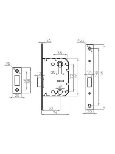 Защелка Ajax (Аякс) врезная MAGNLN72-50 WH белый