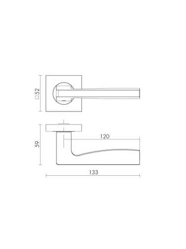 Ручка дверная Fuaro (Фуаро) межкомнатная K.KM52.ROCK (ROCK KM) GR-23 графит  Набор 4