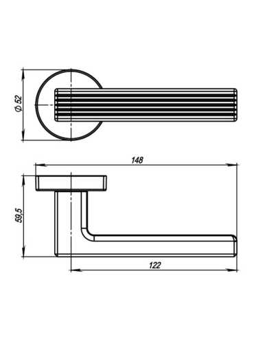 Комплект: Ручки Armadillo Urban Line URB6 BPVD-77+Завертка+Магн замок и Петли Fuaro/вороненый никель