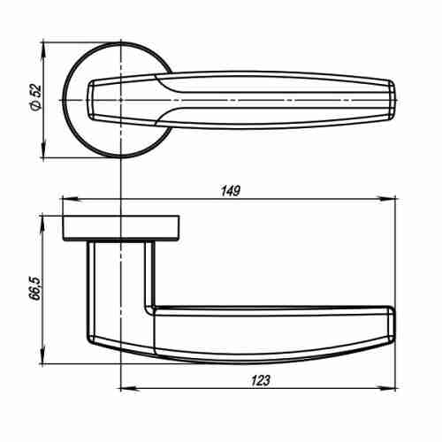 Комплект на 2 двери - Ручка дверная межкомнатная Armadillo Urban ARC USQ2 SN/CP/SN-12 матовый никель/хром