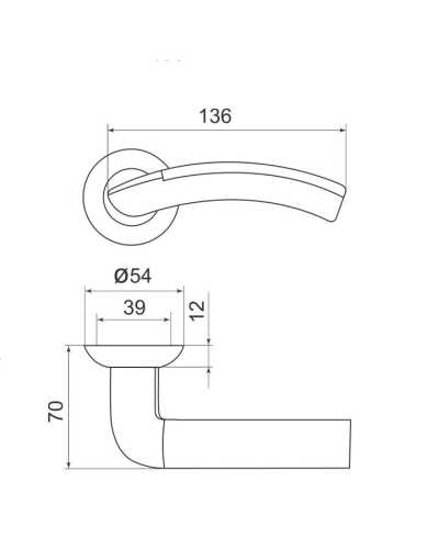 Комплект: Ручки Armadillo R.LD54.Libra27 SN/CP-3 + Завертка BK6.R.LD54 SN/CP-3 матовый никель/хром