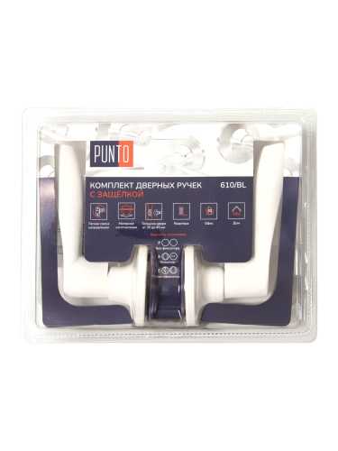 Ручка Punto (Пунто) защелка DK610/BL WH-PS (без фик.) белый