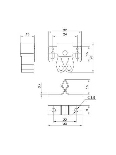 Защелка Ajax (Аякс) роликовая металлическая ZLR32х26 CP хром