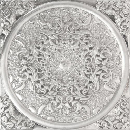Керамогранит Absolut keramika Steel 1458 Plox Floresta Satined Black Silver декор 8х8