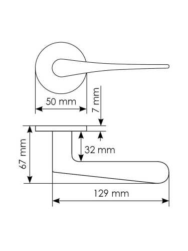 Ручка дверная Morelli Luxury AULA R5 NERO раздельная на круглой на розетке, цвет черный, ЦАМ