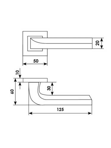 Ручка дверная Morelli Luxury TENDER S3 OTL раздельная на квадратной розетке, цвет золото, латунь