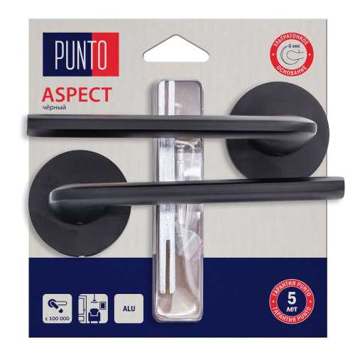 Ручка дверная межкомнатная Punto (Пунто) LM/A R.RS52.ASPECT/HD BL-24 черный