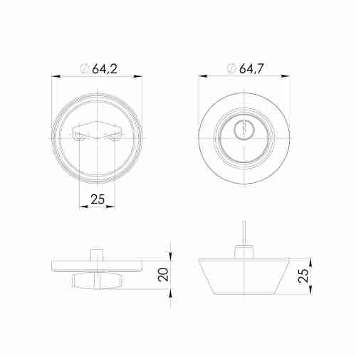 Замок Ajax (Аякс) врезной DK.002 BK BL черный