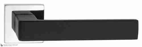 Дверная ручка Venezia Unique "BIBLO" полированный хром / черный (мягкое покрытие)