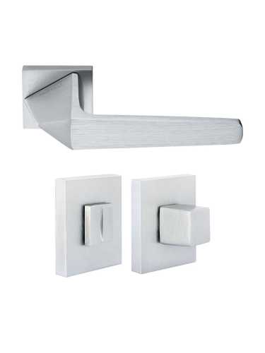 Комплект дверных ручек Morelli MH-55-S6 SSC с заверткой MH-WC-S6 SSC, цвет суперматовый хром