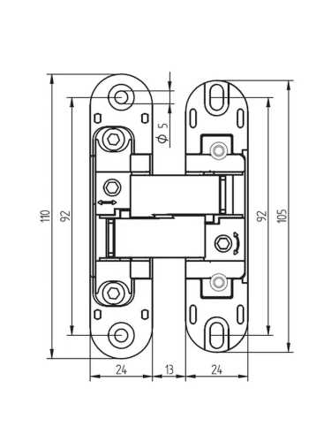 Петля скрытая Morelli HH-4 W врезная с 3D-регулировкой вес полотна до 40 кг, цвет белый