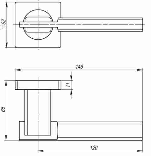 Комплект на 4 двери - Ручка дверная межкомнатная Armadillo Trinity SQ005-21SN/CP-3 матовый никель/хром